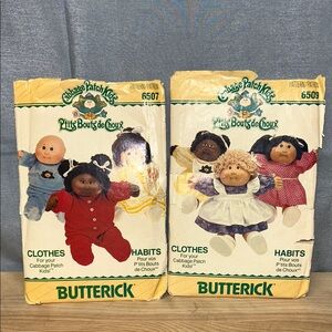 Cabbage patch kids PATTERN BUTTERICK 1984, No.6509-6507  *** FRENCH PATTERN